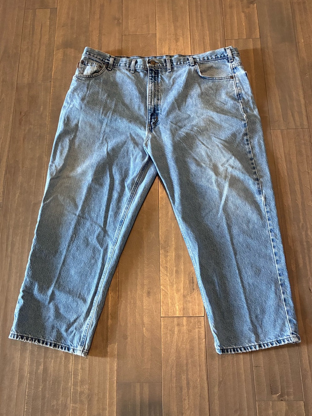 Carhartt Mens 48x28 Relaxed Fit Light Wash Zip Fly 5 Pocket Style Jeans B160 STW